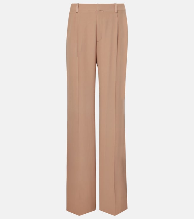 Silk crêpe wide-leg pants  | Saint Laurent