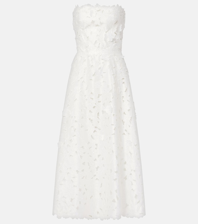 Norina satin lace cocktail dress | Costarellos
