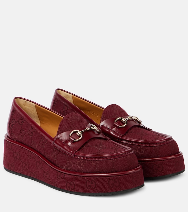 Horsebit GG Canvas platform loafers | Gucci
