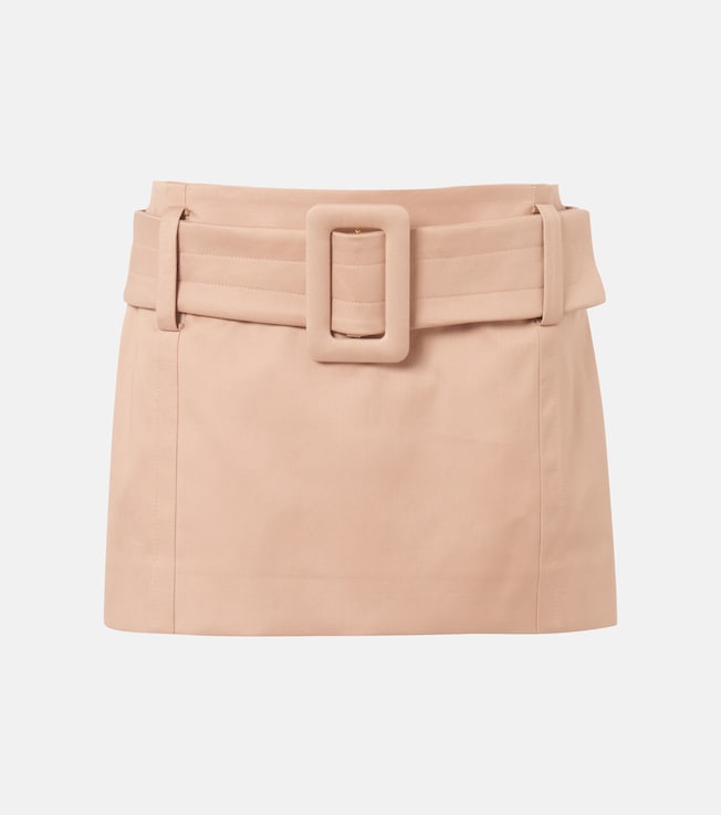 Belted cotton twill miniskirt | Patou
