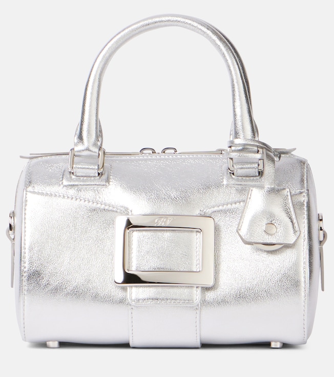 Belle Vivier Mini metallic leather tote bag | Roger Vivier