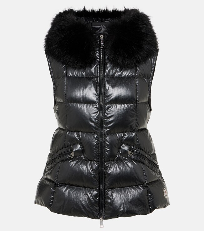 Anse shearling-trimmed down vest | Moncler