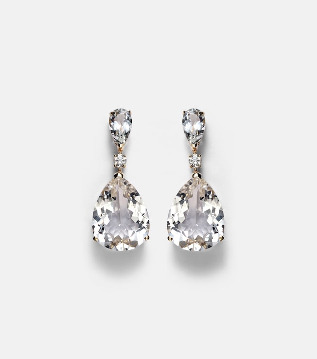 Sophia 14kt gold earrings with topaz and diamonds | Mateo