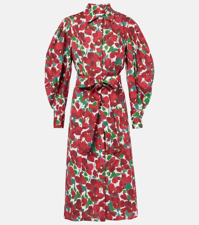 Floral cotton-blend shirt dress | Carolina Herrera
