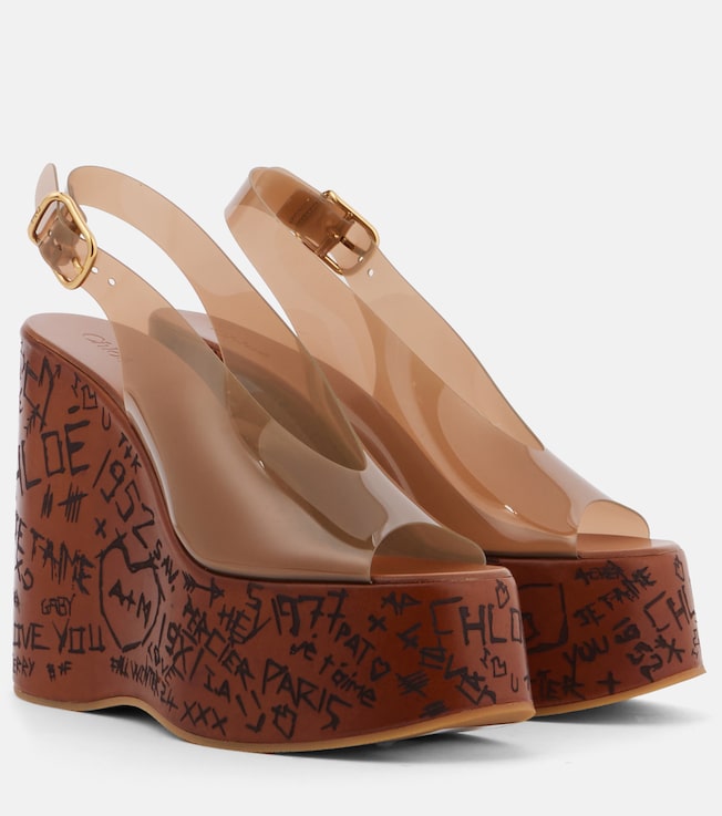 Maxime PVC slingback wedge sandals | Chloé