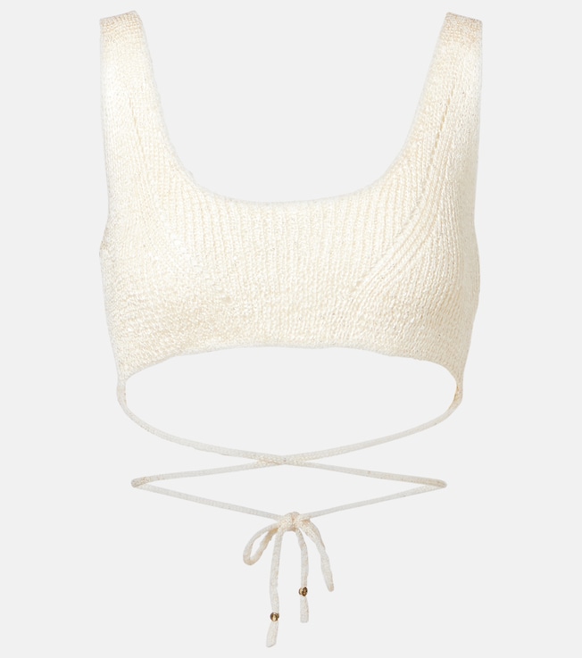 Alma sequined knitted bikini top | Bananhot