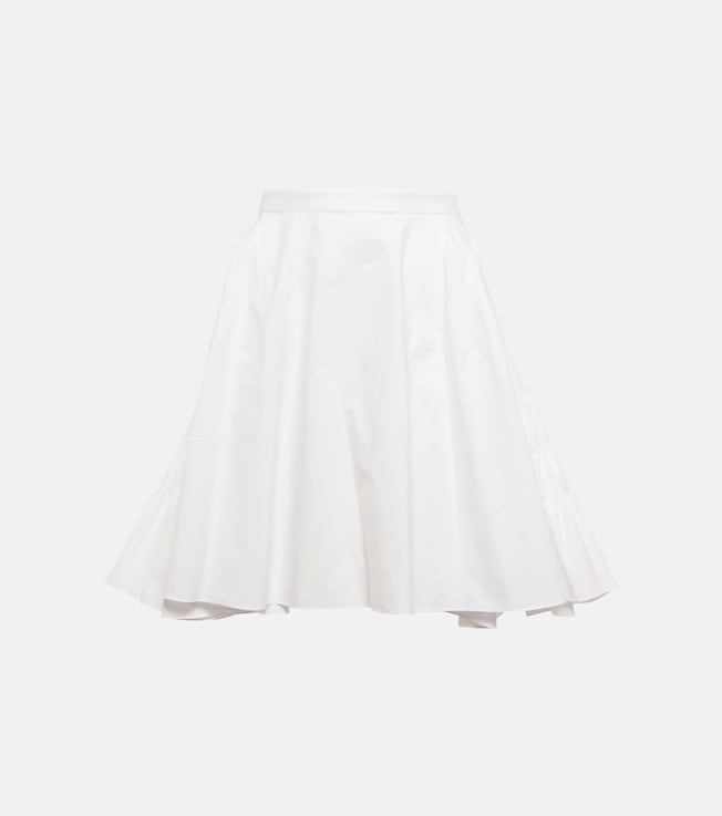 Ruffled cotton poplin miniskirt | Alaïa
