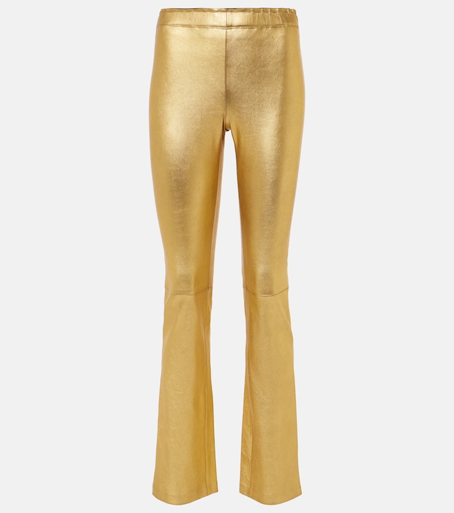 JP Long metallic leather slim pants | Stouls