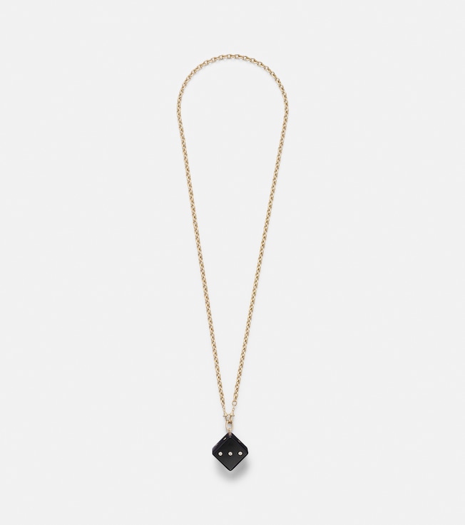Dado Jumbo 18kt gold and wood pendant necklace with diamonds | Marie Lichtenberg