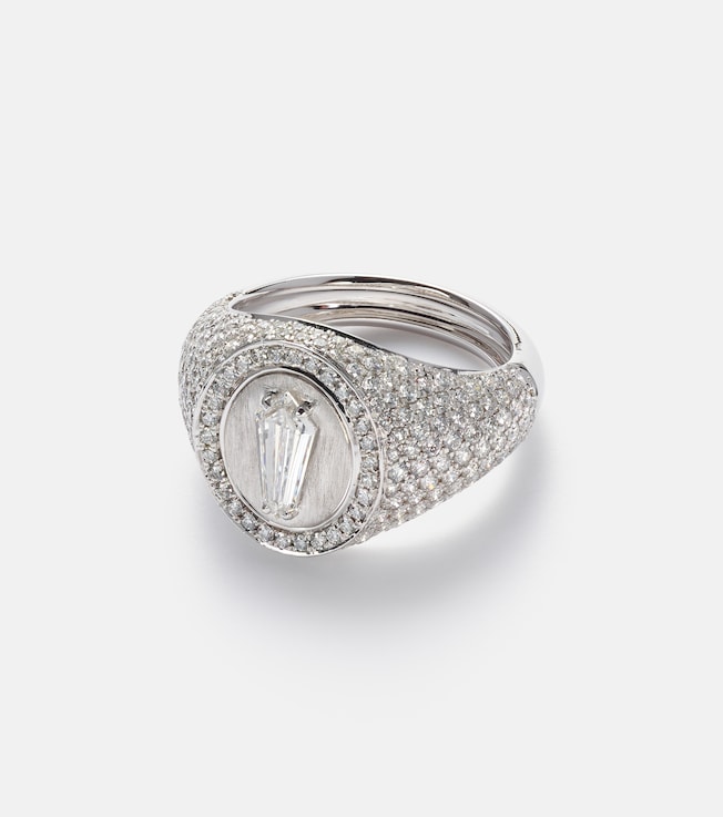 Kite 18kt white gold ring with diamonds | Kamyen