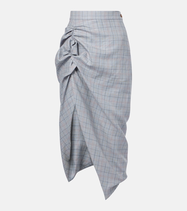 Side Panther wool and linen midi skirt | Vivienne Westwood