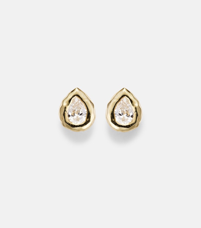 Nesting Gem 18kt gold earrings with diamonds | Octavia Elizabeth