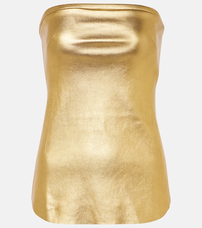 Gina strapless metallic leather top | Stouls