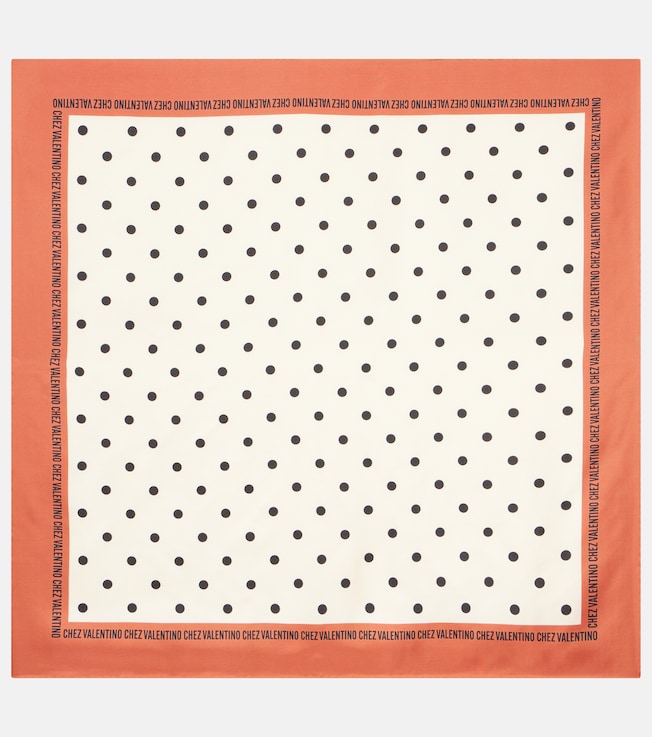 Polka-dot silk twill scarf | Valentino