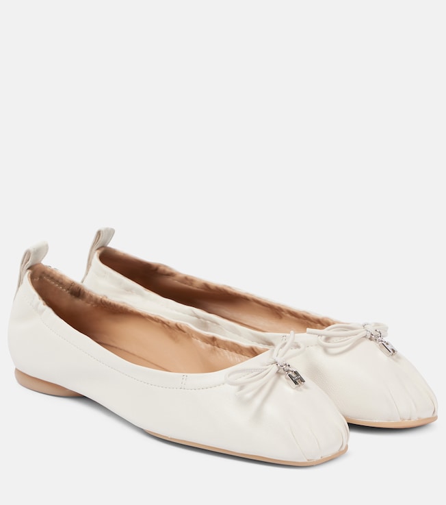 H684 bow-detail leather ballet flats | Hogan