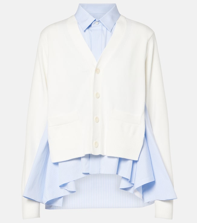 Cotton-blend poplin cardigan | Sacai
