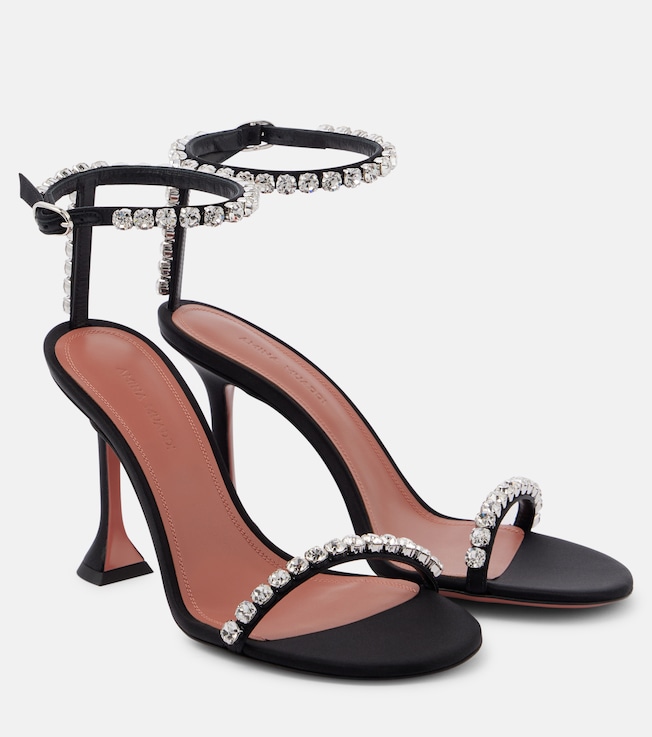 Gigi 95 embellished satin sandals | Amina Muaddi