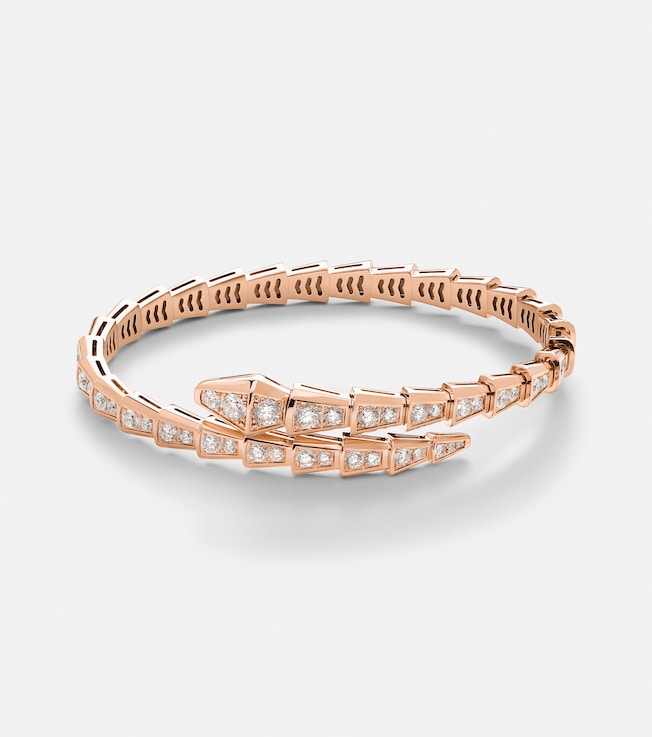Serpenti Viper 18kt rose gold bracelet with diamonds | Bvlgari