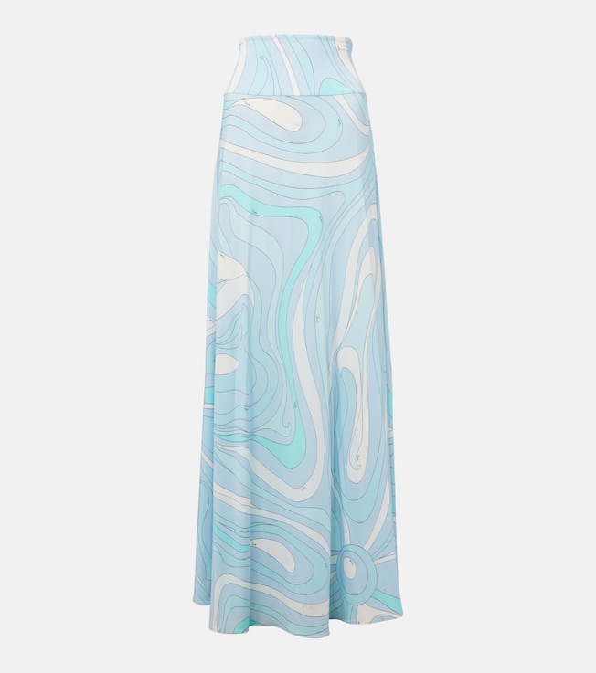 Marmo high-rise satin jersey maxi skirt | Pucci