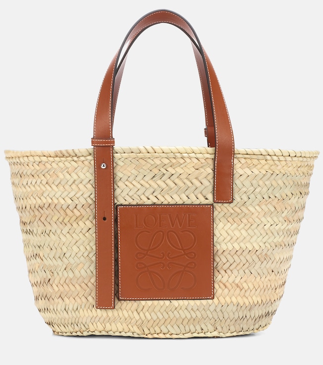 Medium leather-trimmed basket tote | Loewe