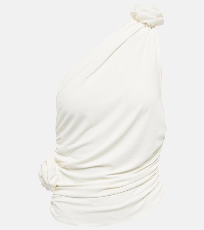Floral appliquéd one-shoulder top | Magda Butrym