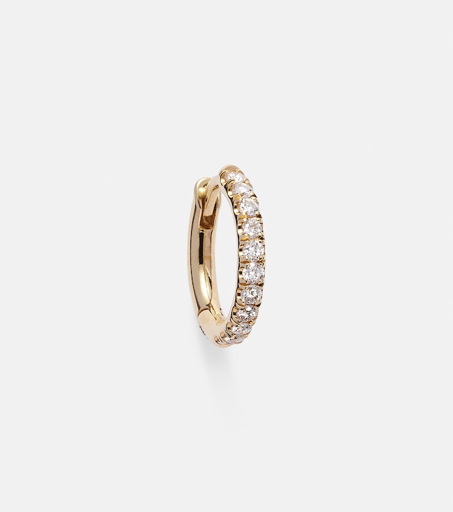 Mini Micro Hoop Pavé 18kt gold and diamond single earring | Spinelli Kilcollin