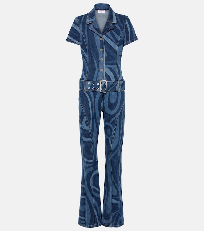 Marmo belted denim jumpsuit | Pucci