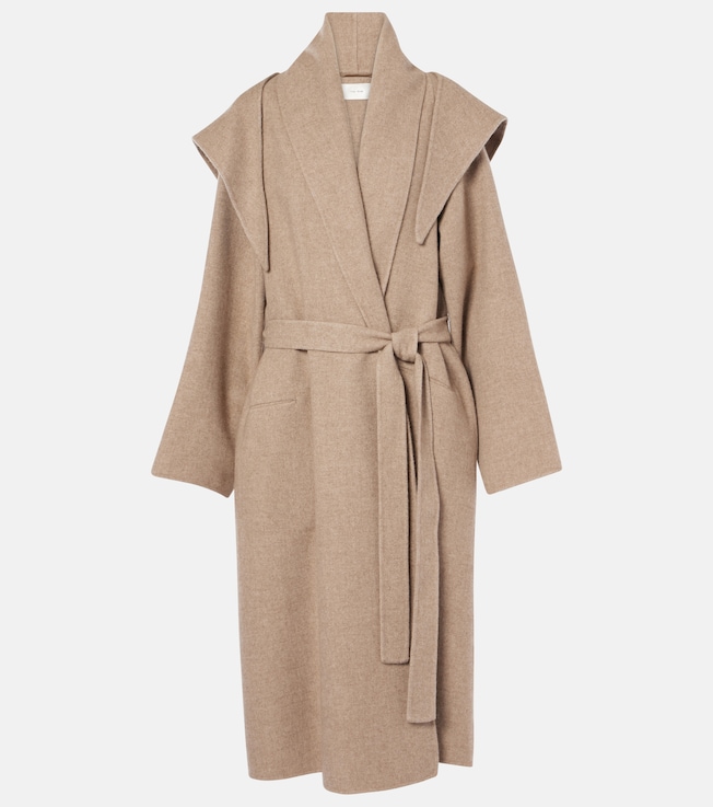 Laguna cashmere flannel wrap coat | The Row