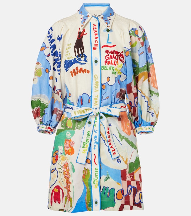 x Nadia Hernandez printed linen shirt dress | Alémais