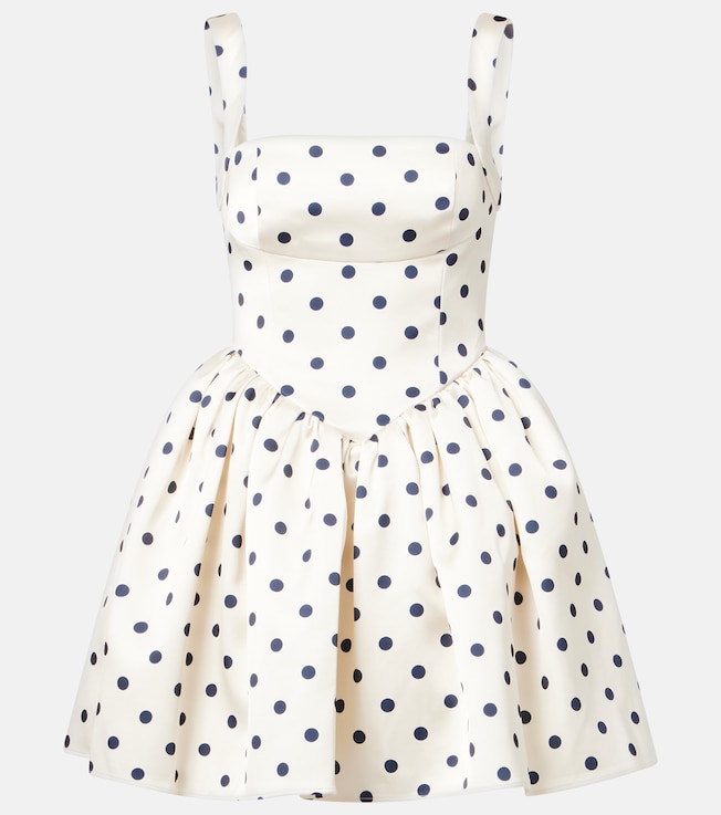 Polka-dot satin minidress | Self-Portrait