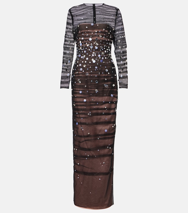 Defne sequined pleated tulle gown | Safiyaa