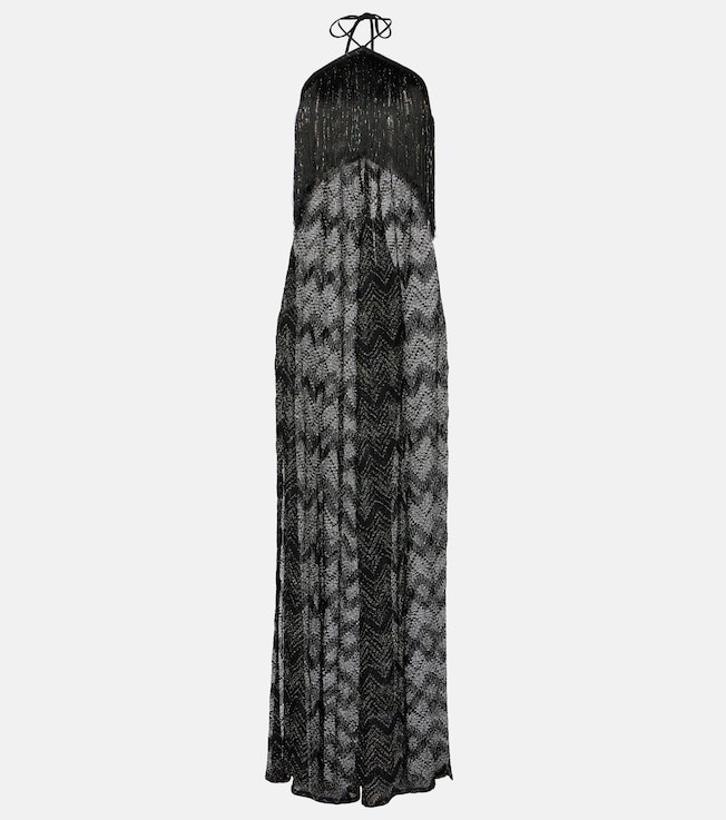 Zigzag fringed lamé jumpsuit | Missoni