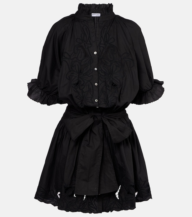 Embroidered cotton poplin minidress | Juliet Dunn