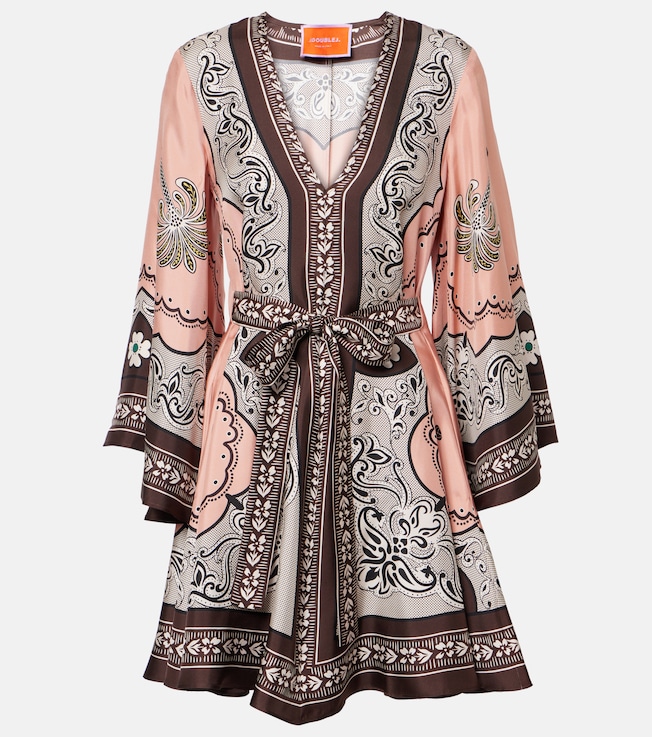Magnifico printed silk twill minidress | La DoubleJ