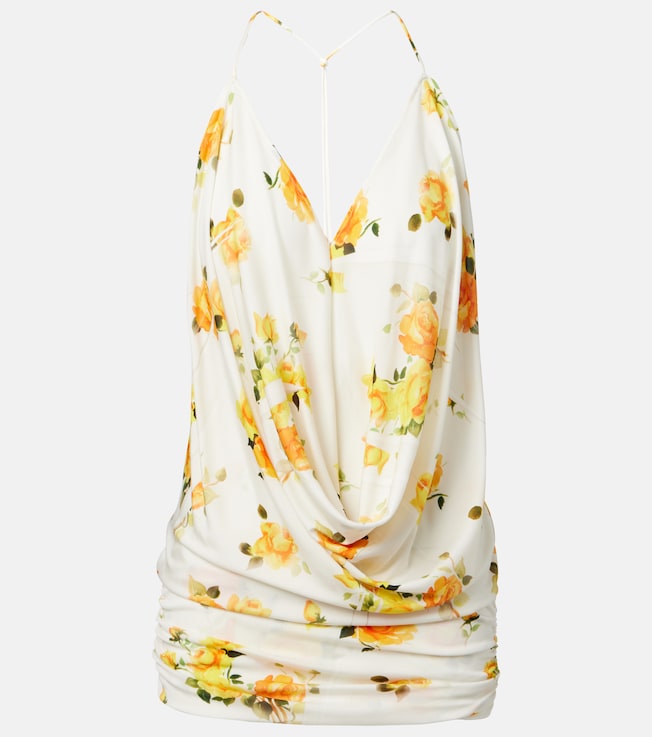 Floral draped jersey top | Acne Studios