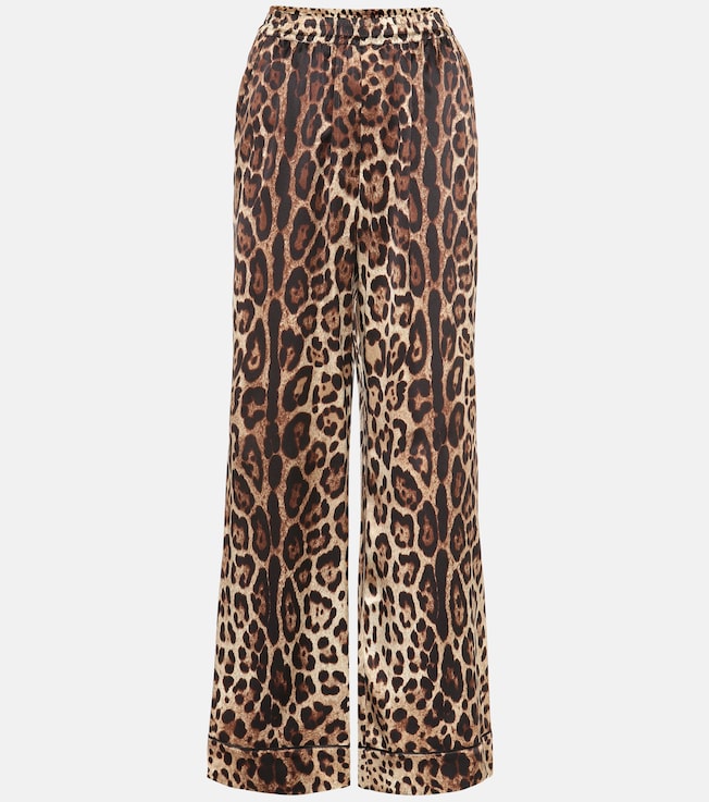 Leopard-print silk pants | Dolce&Gabbana