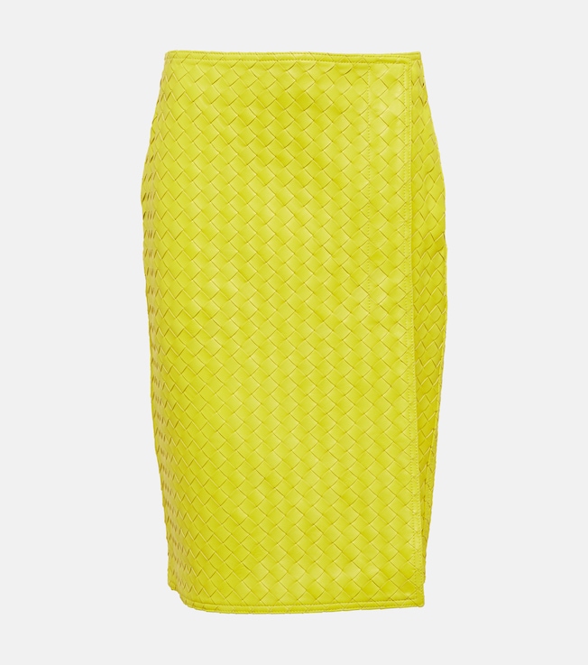 Intrecciato leather midi skirt | Bottega Veneta