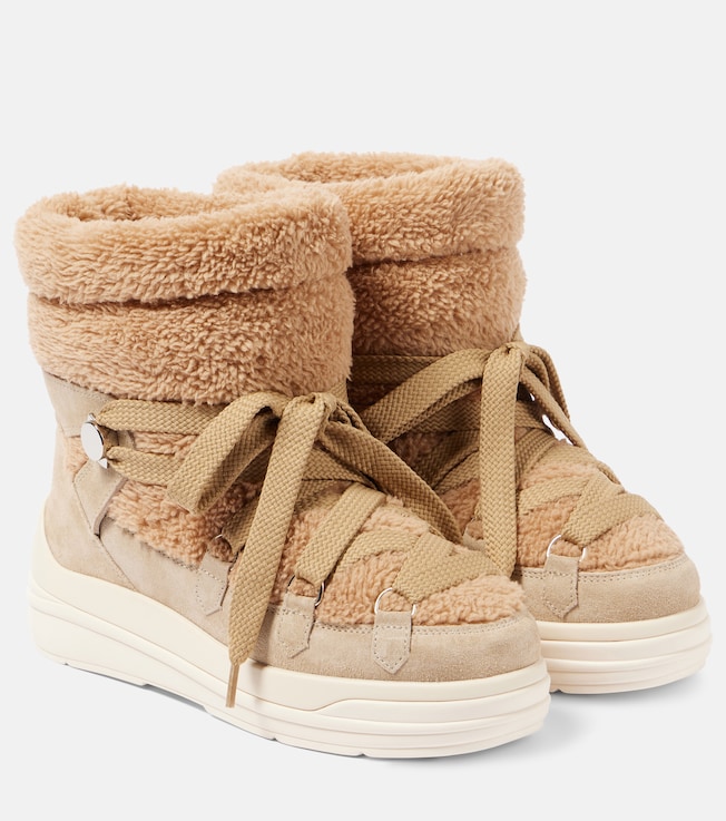 Insolux suede and faux fur snow boots | Moncler