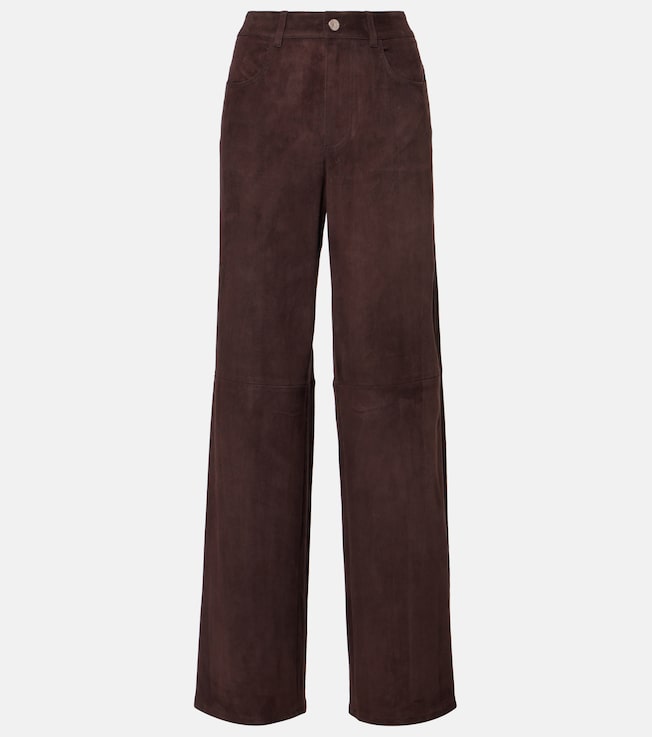 Mythéo suede wide-leg pants | Stouls