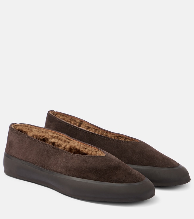 Apres Ski shearling-lined suede ballet flats | Le Monde Béryl