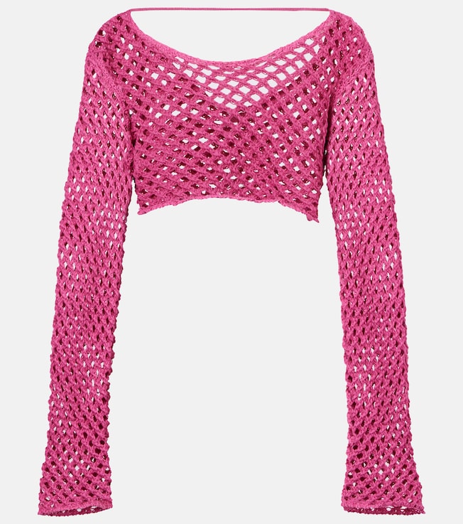 Magen crochet cotton-blend crop top | Bananhot
