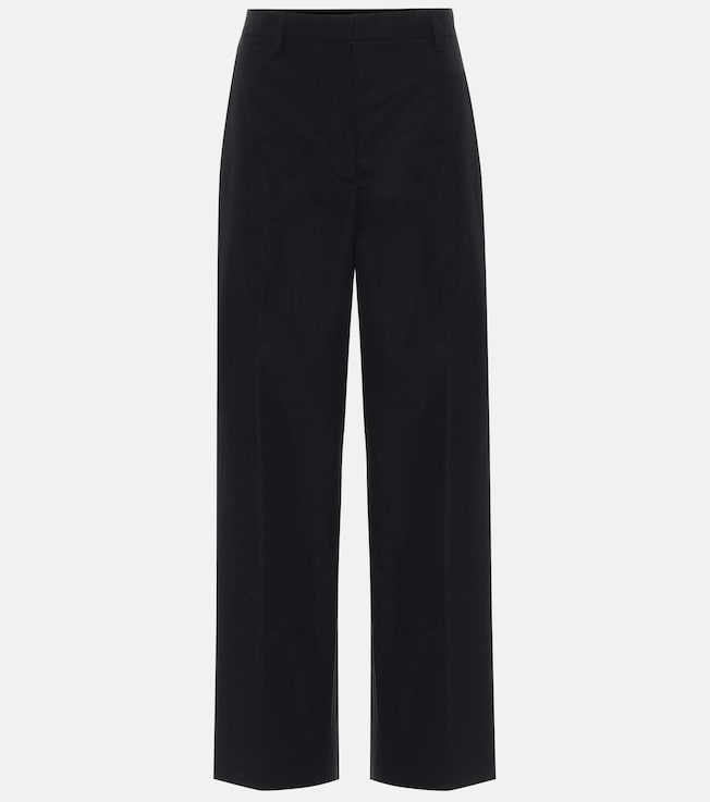 High-rise wide-leg cotton pants | Prada