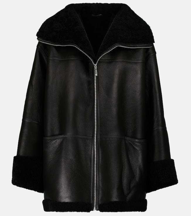 Shearling-lined leather jacket | Toteme
