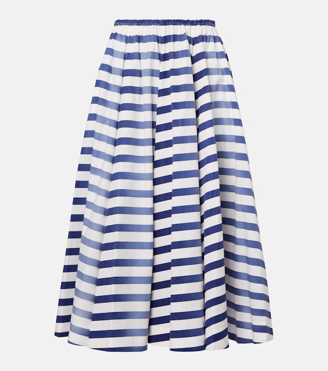 Striped cotton poplin midi skirt | Prada