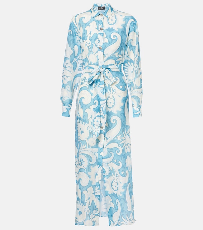Paisley cotton and silk shirt dress | Etro
