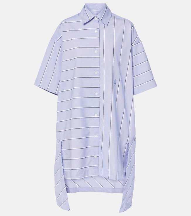 Striped cotton-blend shirt dress | JW Anderson