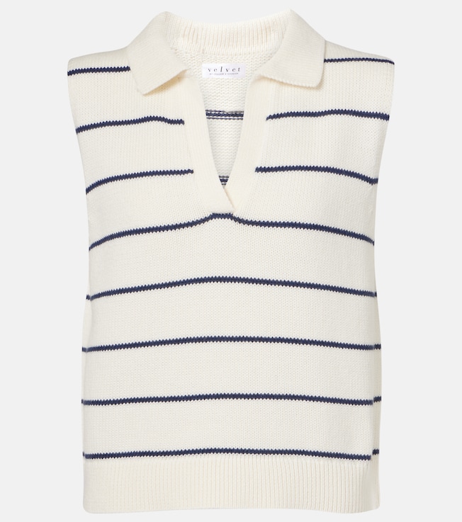 Nayla cotton and cashmere sweater vest | Velvet