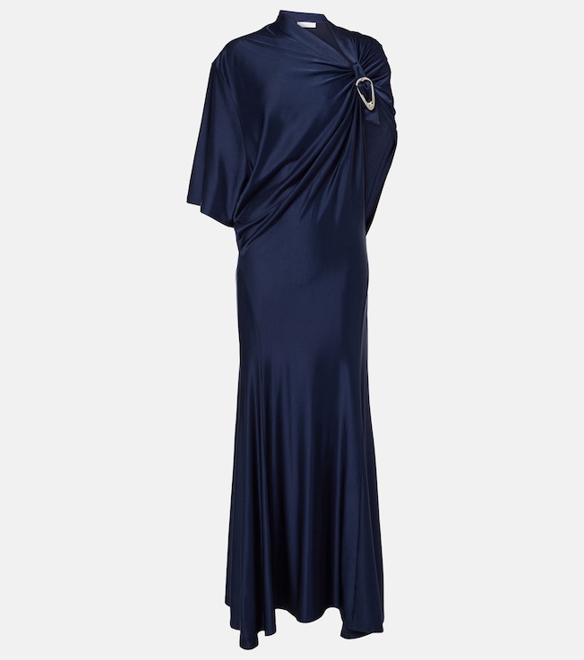 Draped asymmetric jersey maxi dress | Rabanne