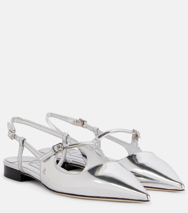 Didi metallic leather slingback flats | Jimmy Choo