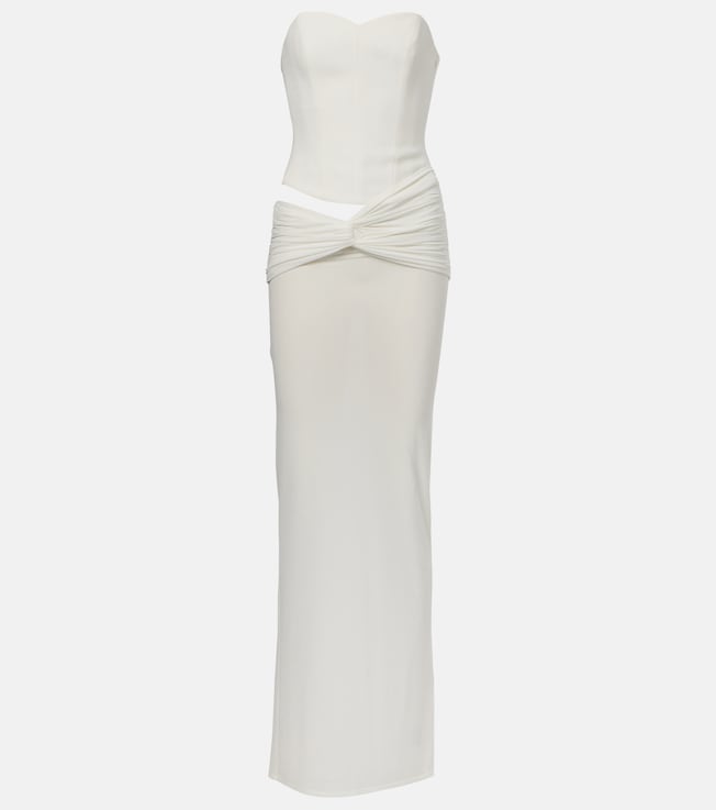 Draped crêpe jersey corset dress | Alex Perry